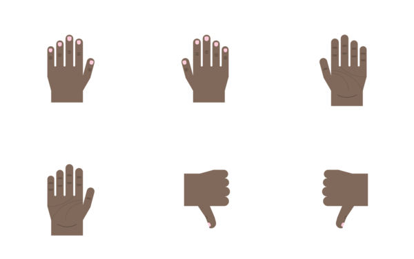 Dark brown hand gestures