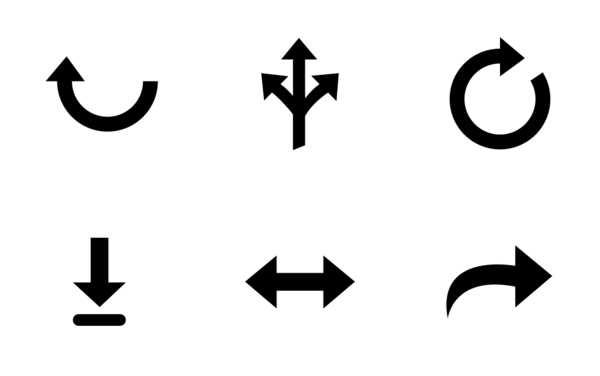 arrows and directions icons set