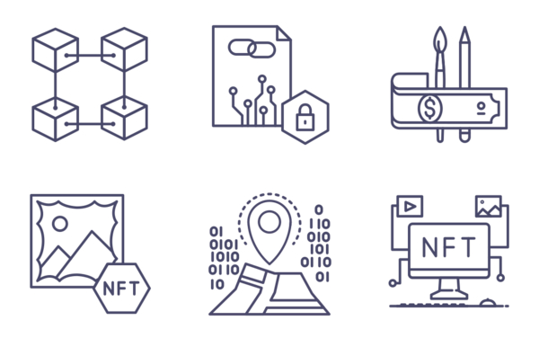 nft  non fungible token art outline