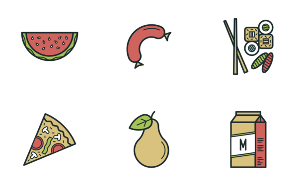 food icons color food icons color
