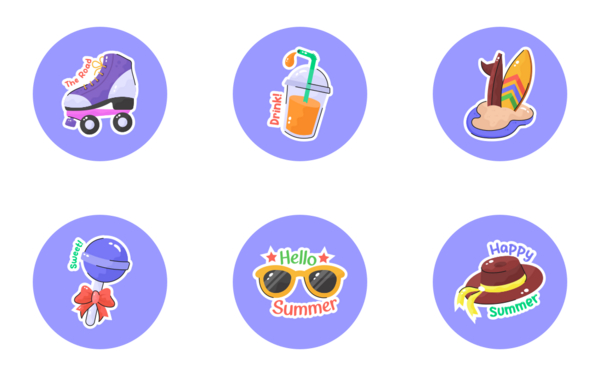 summer vacations stickers