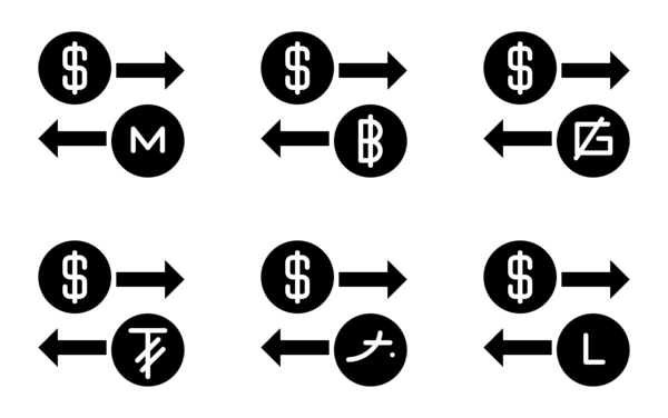 currency exchange rates glyph