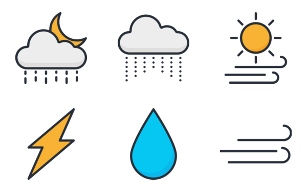 weather filled outline