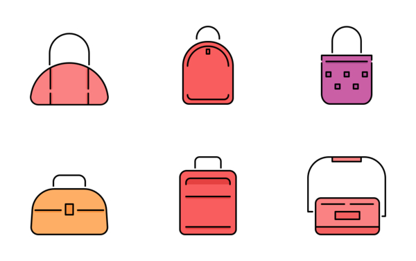 bag collection filled outline