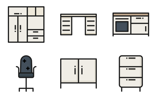 furniture filled outline