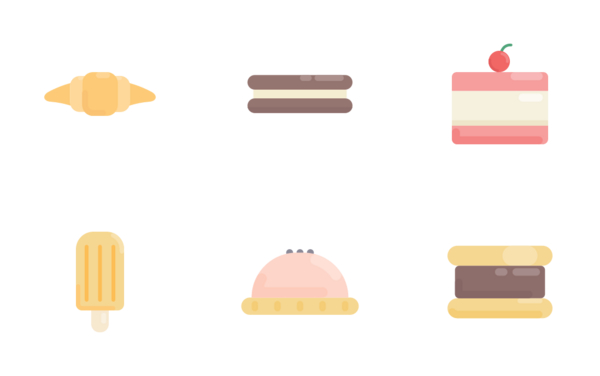 dessert and sweets flat