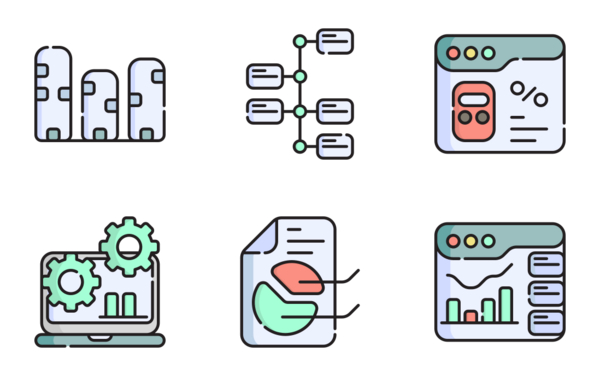 business analytics  flat outline