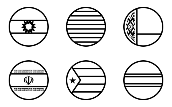 international circle flags  outline