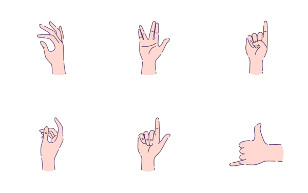 different hands gestures of human
