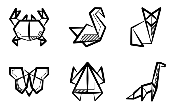 scribble line  origami