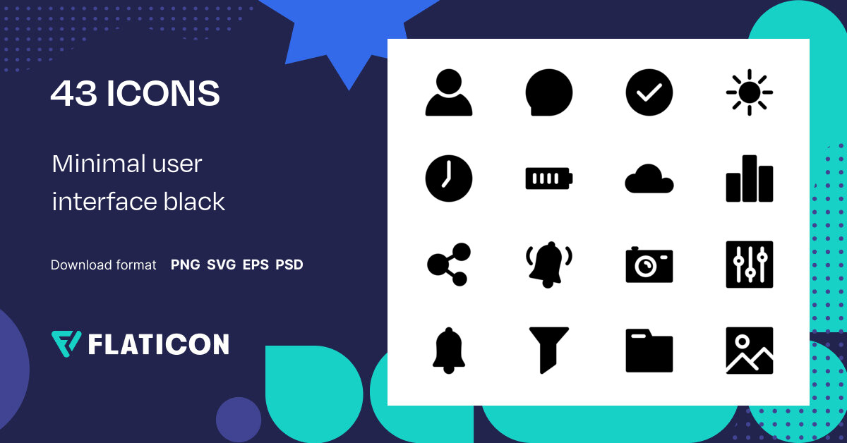 Minimal user interface black Icon Pack | 43 .SVG Icons