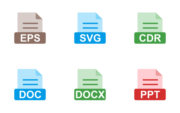 file formats flat colorful