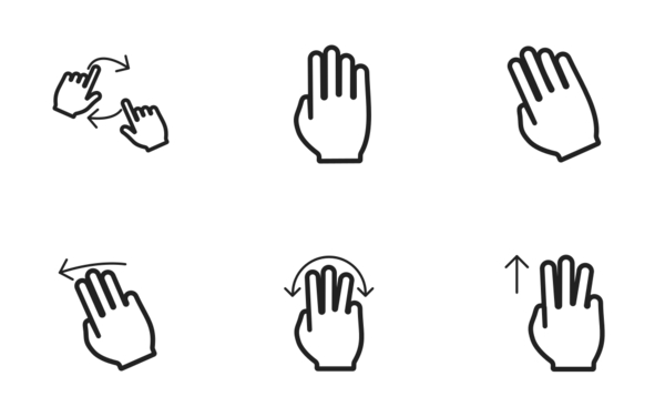 touch gestures linear black