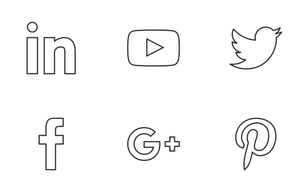 social media  logos i linear black