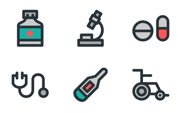 medical  healthcare set filled outline