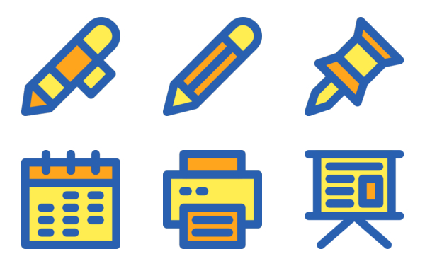 office set filled outline