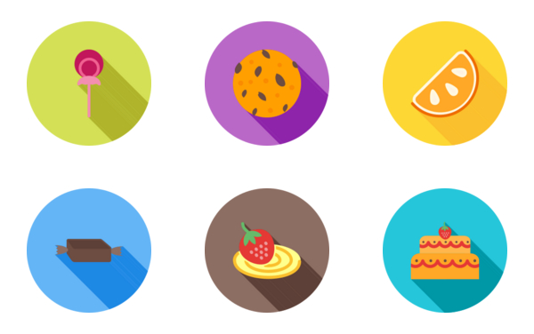 Sweets flat multicolor background shadow Sweets flat multicolor background shadow