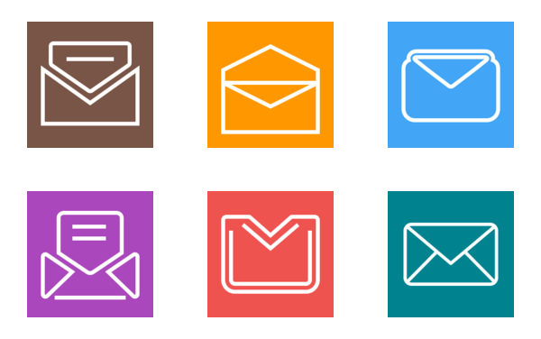 email linear white with multicolor background