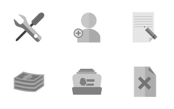 admin panel flat greyscale