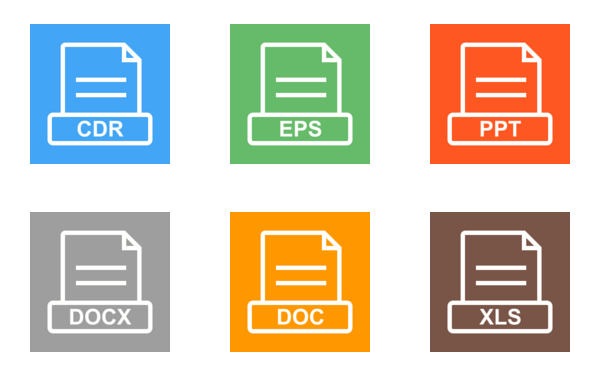 file formats line multicolor bg