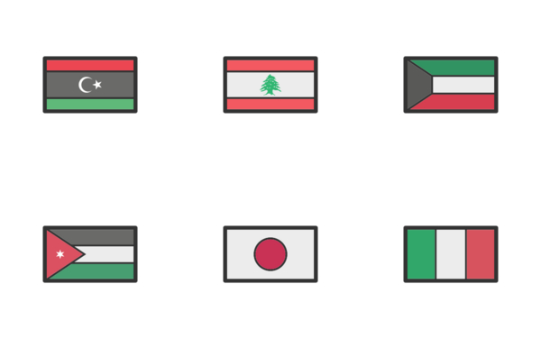 flags i filled line