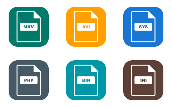 file formats round corner glyph