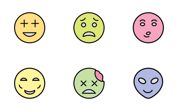 emoticons line filled