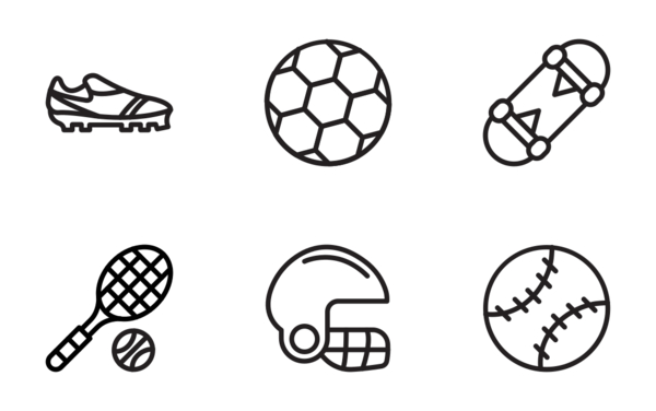 sport equipment thick line sport equipment thick line