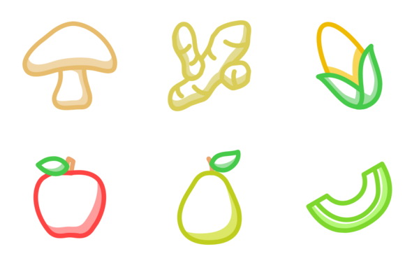 fruits and vegetable outline