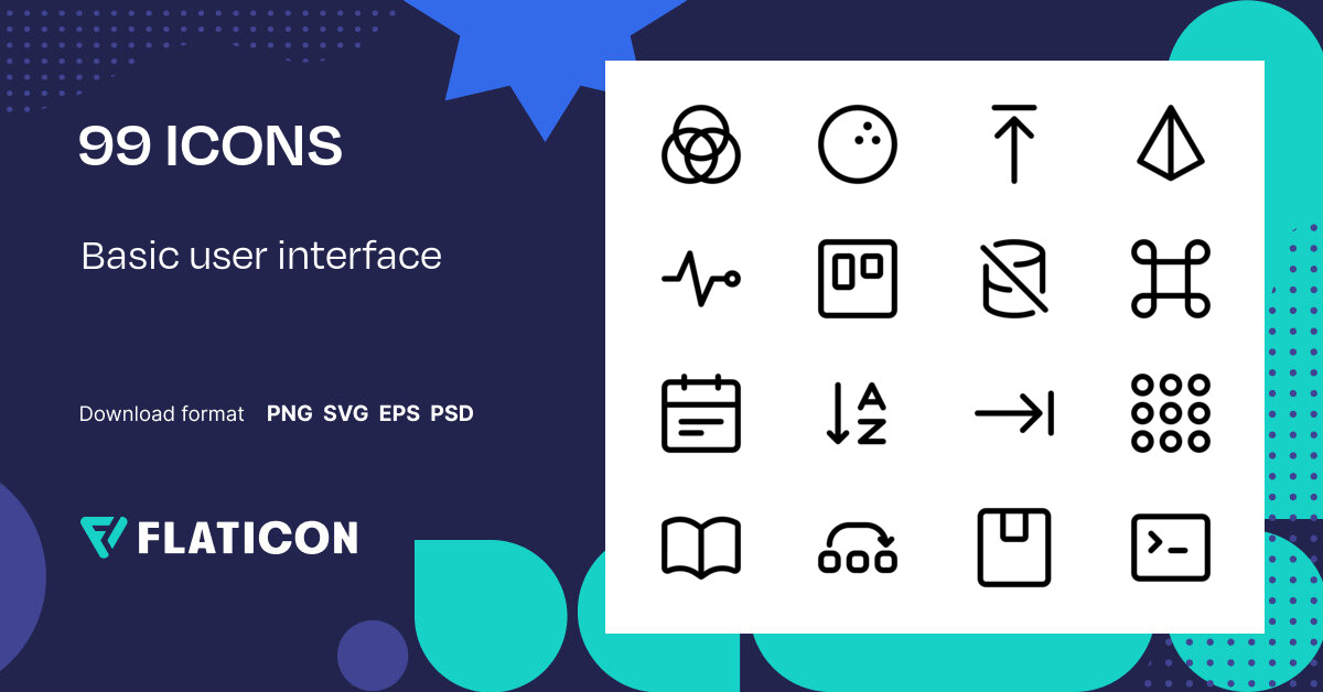 Basic user interface Icon Pack | Outline | 100 .SVG Icons
