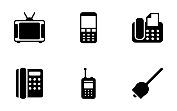 traditional and modern communication tools glyph