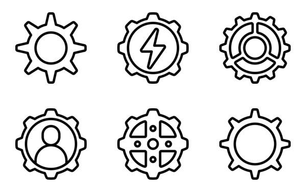 gears and cogs  outline