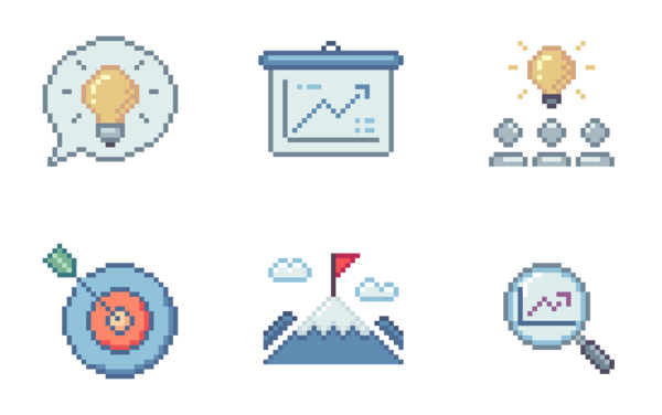 pixel art business elements