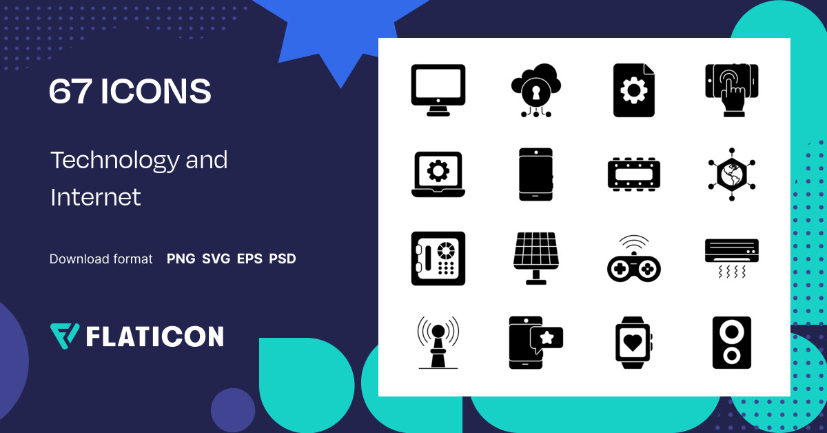 Technology and Internet Icon Pack | Black fill | 67 .SVG Icons