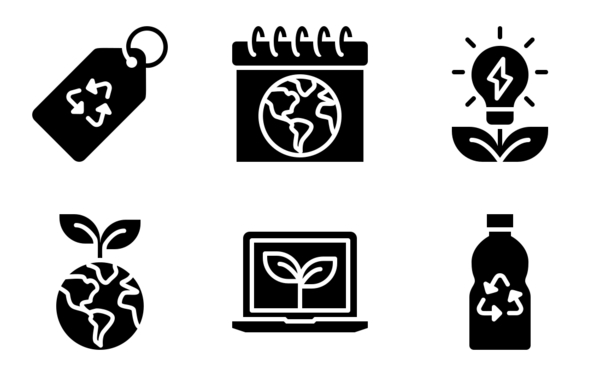 ecology  nature glyph set