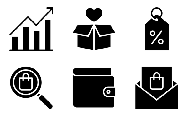 ecommerce glyph set