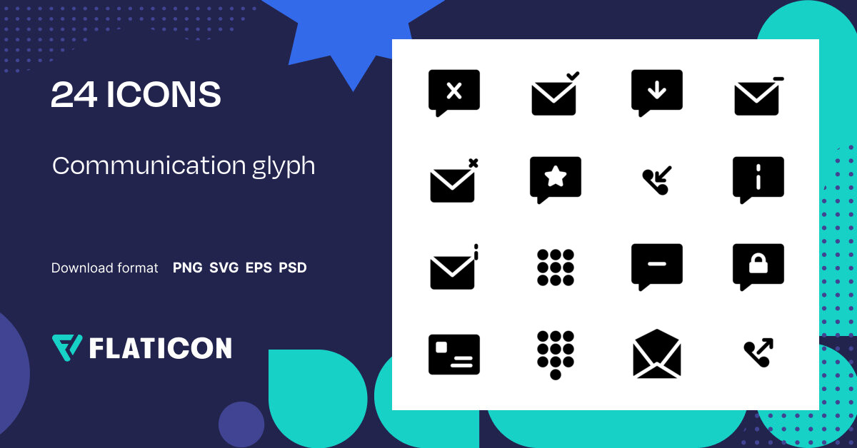 Communication Glyph Icon Pack Svg Icons