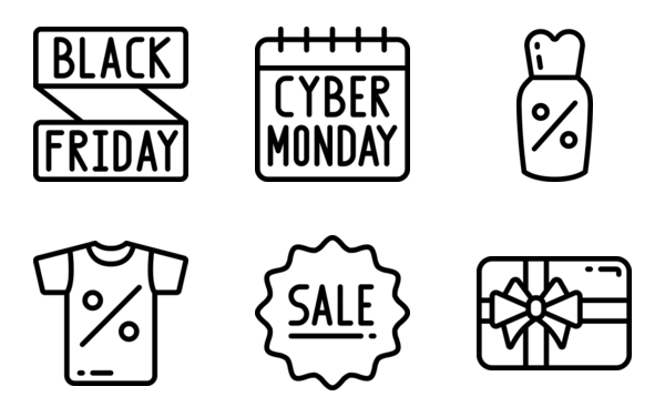 sales black friday  outline