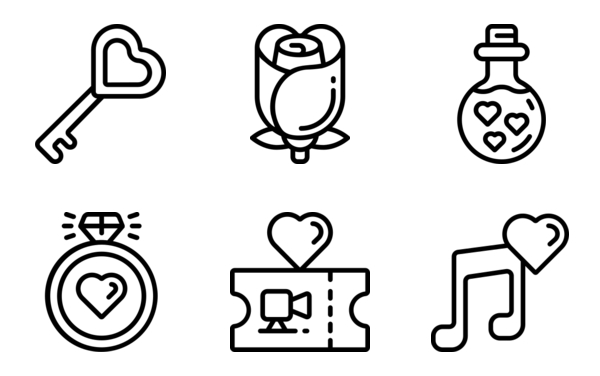 valentines love  outline