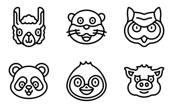 animal avatars  outline