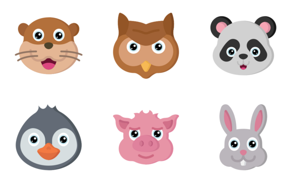 animal avatars  flat