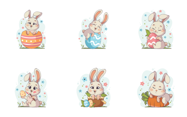 easter rabbit stickers