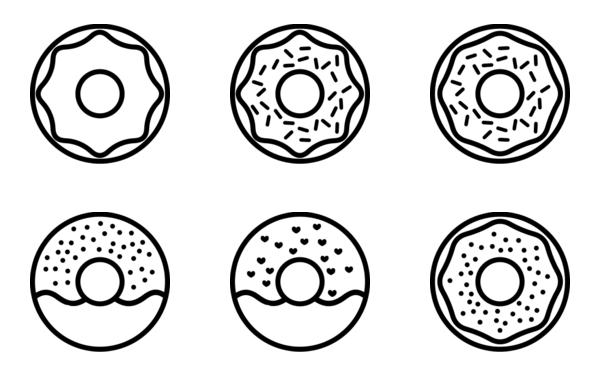 donut eat  outlined