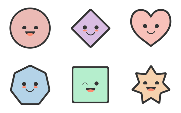 happy shapes  colored