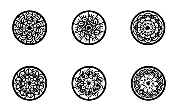 Circle floral ornaments