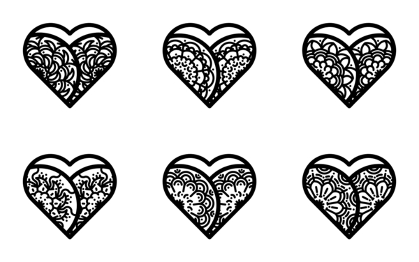 patterned hearts