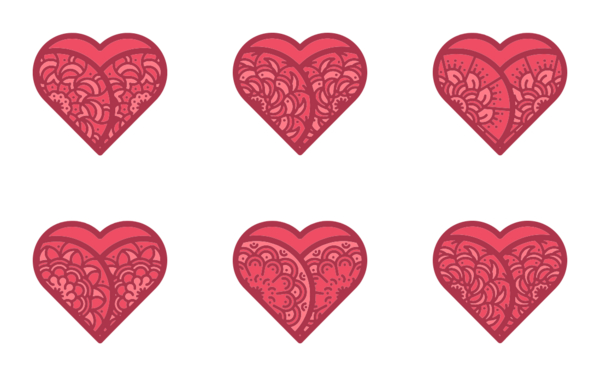 patterned hearts v2