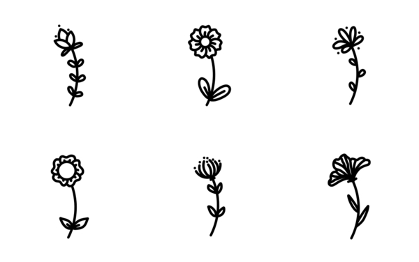 hand drawn flower ornaments