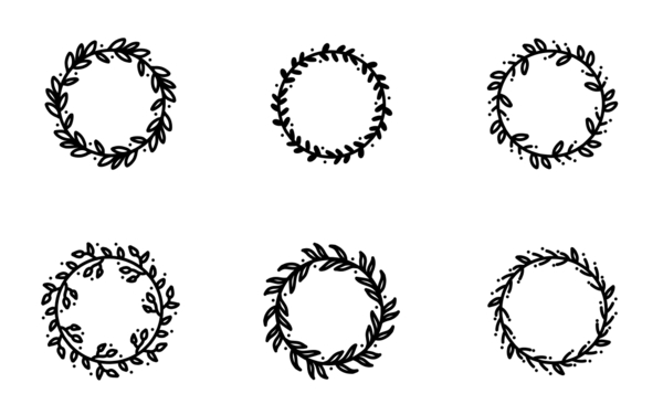 hand drawn leaf wreaths