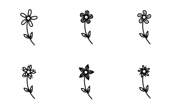 hand drawn flower ornaments v2